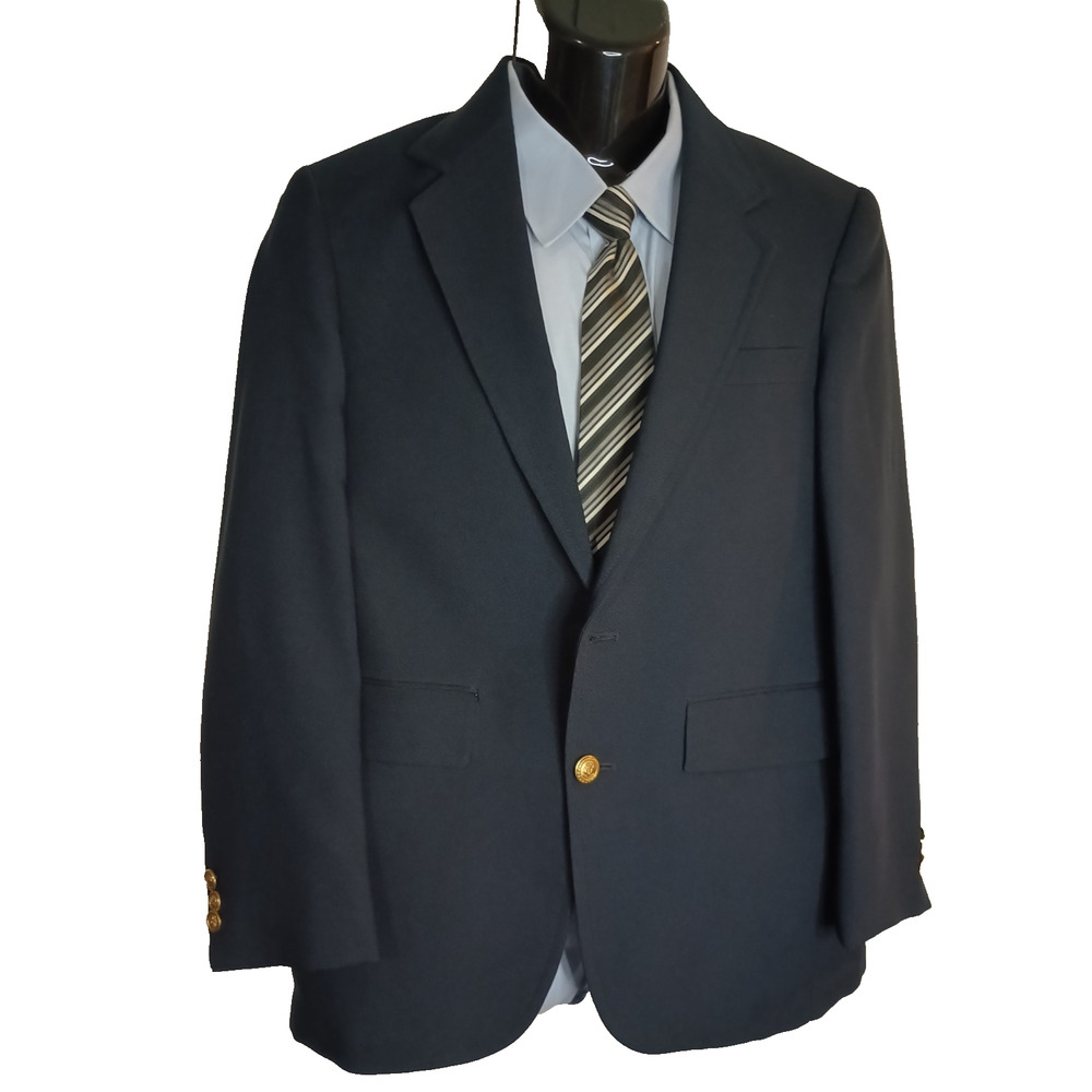 ALFANI Men's Navy Blue Wool Cashmere Blend Suit Jacket Blazer 36S M008